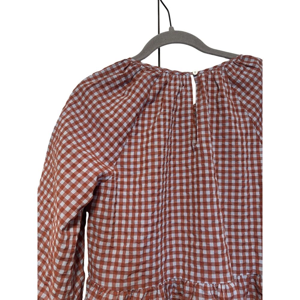 Madewell Rust White Gingham Button Down Dress 00 - Picture 9 of 9
